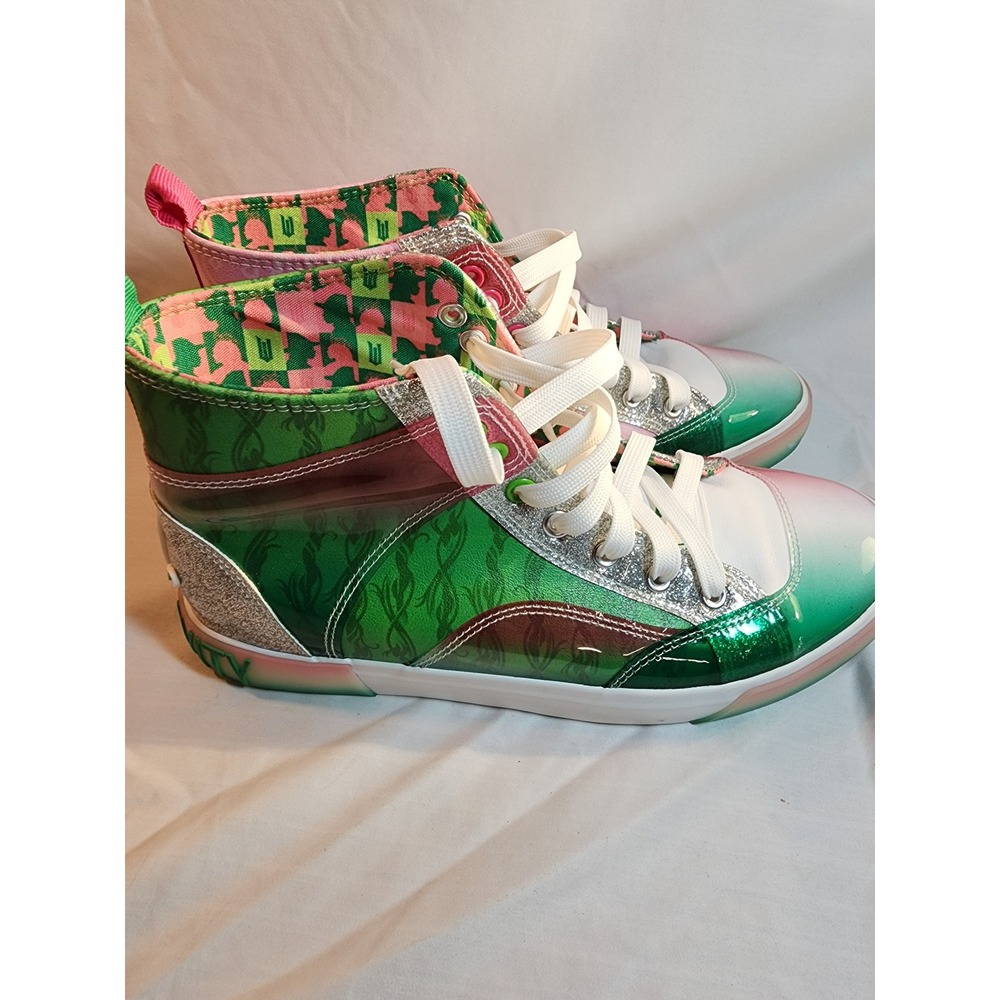 Wicked The Musical High Top Sneakers Pink Green Glinda Elphaba Defy Gravity 10 - Picture 2 of 9